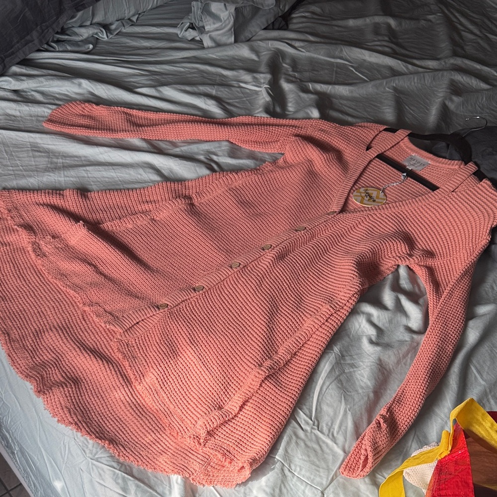 Hayden Coral Knit Cardigan with Buttons